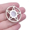 Pendant Necklaces 5PCS No Fade Stainless Steel Star Round Glass Floating Charms For Living Locket Pendants Jewelry Making Necklace Women