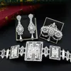 Zestawy biżuterii ślubnej Słoneczne kolory srebrny kolor maroko biżrena biżreny