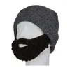 Basker 2st kreativ stickad hatt varm virkning skägg falska cykelmask ski roliga mössor xmas presentfestival