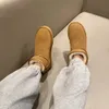 Designer clássico ultra mini botas plataforma curta mulheres homens pele de vaca tasman tazz castanha areia mostarda semente bege australiano inverno tornozelo neve mulheres botas