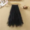 Jupes Tulle Jupes Femmes Jupes Femmes Mode Mode Élastique Taille Haute Maille Tutu Maxi Plissée Longue Midi Jupe Femmes Jupe 230428