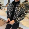 Jaquetas masculinas 2023 outono moda impressa jaqueta gola solta casual bombardeiro festa social streetwear casaco roupas masculinas