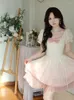 Vestidos casuales Lolita Sweet Fairy Dress mujeres 2023 verano elegante Vintage Kawaii moda coreana fiesta Mini Y2k