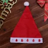 Flash di luce a LED Cappello rosso da Babbo Natale Cappelli cosplay di Natale in peluche ultra morbido Decorazione natalizia Cappelli per feste di Natale per adulti