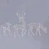 Dekoracje ogrodowe Iron Art Elk Deer Deer Dekoracja świąteczna z LED Świezącą błyszczącą renifer Xmas Home Outdoor Yard Ornament Decor Y231127
