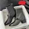 Autumn and Winter Bowknot Ankle Boots for Women's Chunky Heel Short Boots