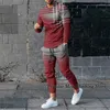 Survêtements pour hommes Printemps Ensemble de survêtement pour hommes Imprimé en 3D Couleur unie Jogger Sportswear Casual Manches longues T-shirtsLong Pants Suit Homme Vêtements 230428