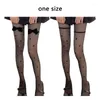 Women Socks Sexy Shimmer Metallic Thin Pantyhose Vintage Polka Dot Print Faux Thigh High Stockings Velvet Bowknot Sheer Tights