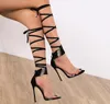 Sandals Gladitor Women Summer Peep Toe Metal Decor Strappy High Heel Party Shoes