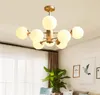 Pendant Lamps Modern All Copper Lamp Nordic Chandelier Simple American Living Room Bedroom Dining Creative Glass