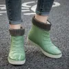 Rain Boots Designer Mid Calf Rain Boots Women's Green Waterproof Shoes For Rainy Day Ladies Pink Fur Rubber Rainshoes Woman Galoshes 231128