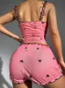 Womens Sleepwear Sexy womens 2piece pajama set shorts printed underwear tank top night owl casual wear 231128