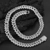 16/18/20/22/24 Zoll 12 mm 925 Sterling Silber Moissanit Kubanische Kette Halskette Armband für Frauen/Männer Schönes Geschenk