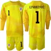 ナショナルチームクロアシアゴールキーパーユースIVO GRBICジャージーサッカー22-23セット長袖IVICA IVUSIC DOMINIK LIVAKOVIC DANIJEL SUBASIC LOVRE KALINICフットボールシャツ