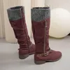 Dress Shoes Fashion Zipper Heels Boots Long High Warm Low For Women Casual Women's Snow Boot Wide