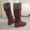 Kleid Schuhe Mode Zipper Heels Stiefel Lange Hohe Warme Niedrige Für Frauen Casual frauen Schnee Stiefel Breite