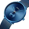 Armbandsur Gentman Business Watch Men Quartz Leather Strap Hour för manlig vattentät mode Simple Teen Boy Youth Clocks Reloj