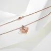 Chaînes 2023 925 Sterling Silver Women's Necklace Rose Gold Pendant Mother's Day Gift Fashion Jewellery