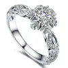 Pierścienie zespołowe Delysia King Akcesoria dla kobiet biżuteria okrągłe kwiaty kryształowe obrączki Z0428