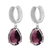 Charme EYIKA Luxe Mode Vrouwen Sieraden Groen Paars Roze Kristal Waterdruppel Dangle Oorbellen Vergulde Teardrop Zirkoon Hoop Earring 231128