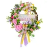 Decorative Flowers Artificial Flower Bow Wreaths Eye Catching Charm Welcome Door Sign Festival 594C