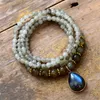 Pendant Necklaces Trendy Necklace Women Exquisite Labradorite Beaded Strand Elastic Yoga Bracelets Bohemia Jewelry WholesalePendant