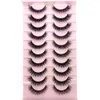 3 PCFalse Eyelashes Nouveau 10 paires 3D Faux vison cheveux Faux cils naturel désordre cils entrecroisé vaporeux moelleux cils Extension outils de maquillage des yeux Z0428