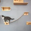 Tiragraffi Struttura da arrampicata per gatti a parete Letto per albero per gatti Capsula spaziale Ponte per gatti in corda Casa grotta Tiragraffi in sisal Mobili per animali domestici
