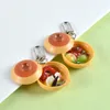 Keychains Clay Pot Noodle Keychain Simulation Food Toy Model Car Phone Bag Pendant Ornaments Gift Trinkets Jewelry Llaveros