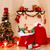 Decorazioni natalizie 70x50 cm Sacchetti regalo rossi di Babbo Natale Grandi caramelle in velluto dorato di alta qualità Super morbide Anno felice
