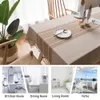 Table Cloth Cotton Linen Tablecloths Wrinkle Free AntiFading Tassel Rectangle Indoor Outdoor Dining Cover 231127