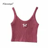 Top Crop Top Canotta da donna Mujer Camisetas per le donne Estate Rosa Haut Femme Corsetto Gilet Halter Sexy Soft Girl Bustier Canotta Off The