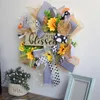 Decoratieve bloemen Prachtige delicate krans bijen festival zonnebloem slinger PVC deurhanger aantrekkelijk thuisdecoratie