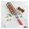 BBQ Tools Accessories BBQ Tools Accessories Corn Barbecue Rack SAU Net Clip Steel Iron Basket Lagdable Folding Portable Grilling M DH7P4