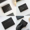 Modeontwerper dames kaarthouders gewatteerd kaviaar creditcards portefeuilles lederen zwarte lambskin mini wallet2427