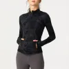 Lu-001 Frauen Yoga Outfit Sportjacke Stand-up-Kragen Halbzittere Langarm Langarmdes Yogas-Hemd Fitnessstudio Dämmerathumates Mantel Fitnessstudio Kleidung