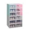 Es bacs organisateur en plastique résistant à la poussière et à l'humidité, armoire de rangement, boîte à chaussures transparente Simple W0428