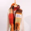 ラグジュアリーウールサックカシミア女性男性冬のスカーフデザイナーショールレインボーサークルヤーンヤーンタッセル模倣ブランケットスカーフ