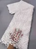 Tkanina różowa afrykańska koronka netto 2022 Wysokiej jakości cekinowe Nigerian Wedding Lace Fabrics z cekinami francuski tiulowy materiał koronkowy 5yards