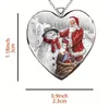 Kedjor Vackra och fashionabla jul Santa Claus Halsband Hjärtformade tillbehör Trendiga kvinnors gåvor till vänner