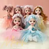 Poupées 17cm mini poupée bjd mignonne pour filles de 3 à 12 ans mariage nue 112 avec cheveux et vêtements toys plats complets enfants 230427