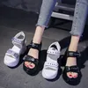 Sandaler Kvinnors plattform Summer High Heels kilar Skor för kvinna andas Mesh Female Beach Casual Sandal D1-91Sandals