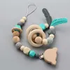 Bodemtandenspeelgoed Siliconen Pacifier Clips Clips Kettingbeugel Nipple -houder voor tepels Peuter douchegeschenk 230427