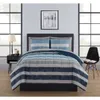 Conjuntos de cama Listra Azul 7 Peça Cama em um Saco Consolador Conjunto com Lençóis Conjunto de Cama Home Textile 231128