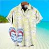 Camisas casuais masculinas Camisa masculina Botão da praia 2023 Hawaiian Man Prints 3D