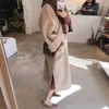 Trajes de gato versão coreana dupla face cashmere casaco mulher 2023 primavera e outono sobre o joelho longo tweed jaqueta trincheira