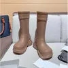Pink Designer Rubber Rain Boots For Men Women Black White Green Brown Paris EVA Shoes Size 36-42 88