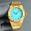 Mens Watch Automatic Mechanical Movement Watches 41mm Golden Sapphire Simple Watch Case Fashion Stainless Steel Strap Classic Wristwatch