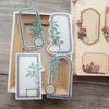 غلاف الهدية 10pcs مزيج حجم كبير اترك فراشة إطار زهرة السمة PVC Paper Sticker Scrapbooking DIY علامة الديكور العلامة