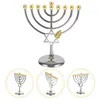 양초 홀더 Pentacle Design Candlestick Metal Ornament 가정 간단한 유대인 청록색 스탠드